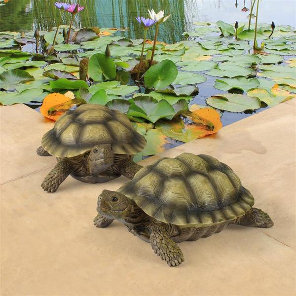 Design Toscano Gilbert, the Box Turtle Statues: Set of Two QM91887611